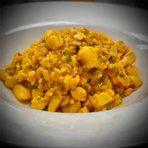 Arroz cremoso de Pollo y Camarones